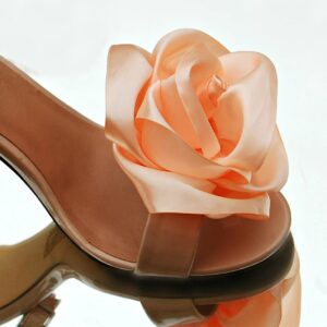 Peach Shoe Clips (set of 2), Bridal Flower Shoe Bows, Prom Shoe Brooch