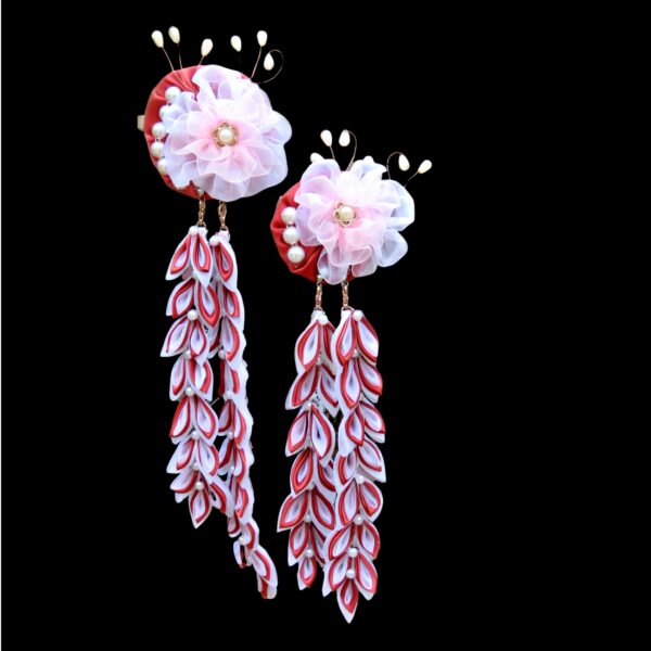 Cherry blossom dangle hair clips
