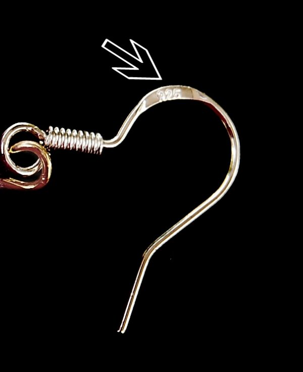 925 Sterling silver plated earring hook