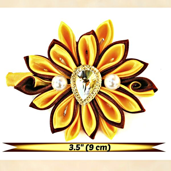 Yellow Kanzashi flower dimensions