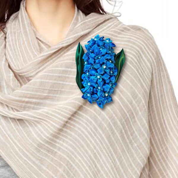 Hyacinth brooch on a scarf