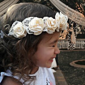Ivory Flower Crown, Flower Tiara, Floral Crown, Flower Halo, Bohemian Flower Crown, Bridal Crown, Flower Girl Crown, Floral Hair Wreath