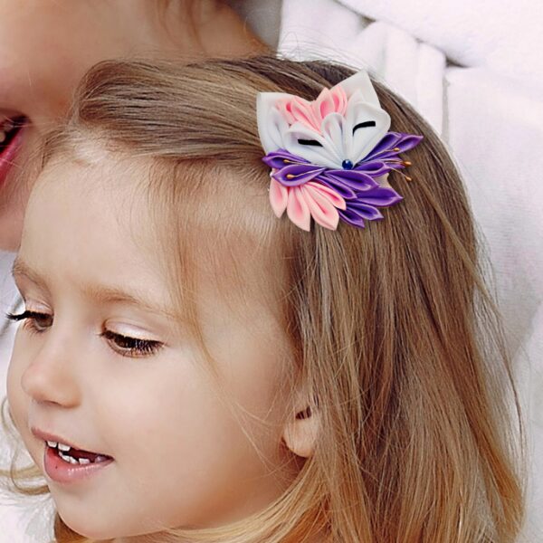 a girl wearing a fox shape hair clip