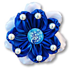 Royal blue flower hair clip, Large flower hair clip, Wedding floral hairpiece , ” Tree of life” hair clip for women, Something blue