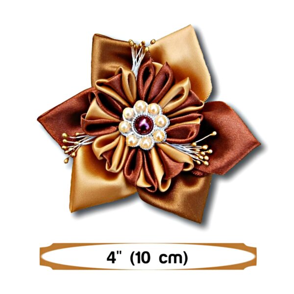 brown fabric brooch