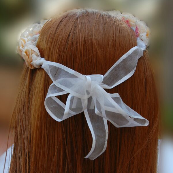 ivory floral hair wreath