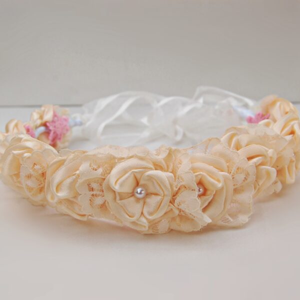 ivory flower hair wreath