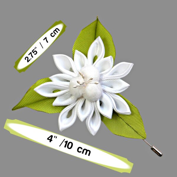 flower brooch pin size