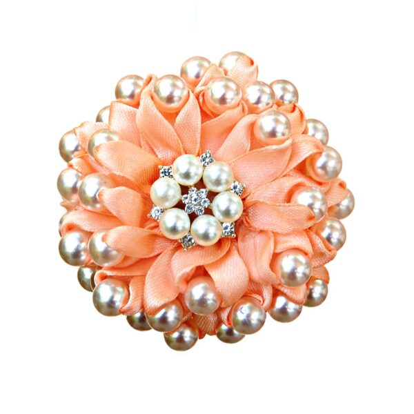 Kanzashi peach hair bow