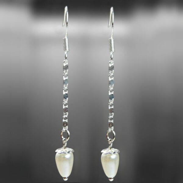Long pearl dangle earrings