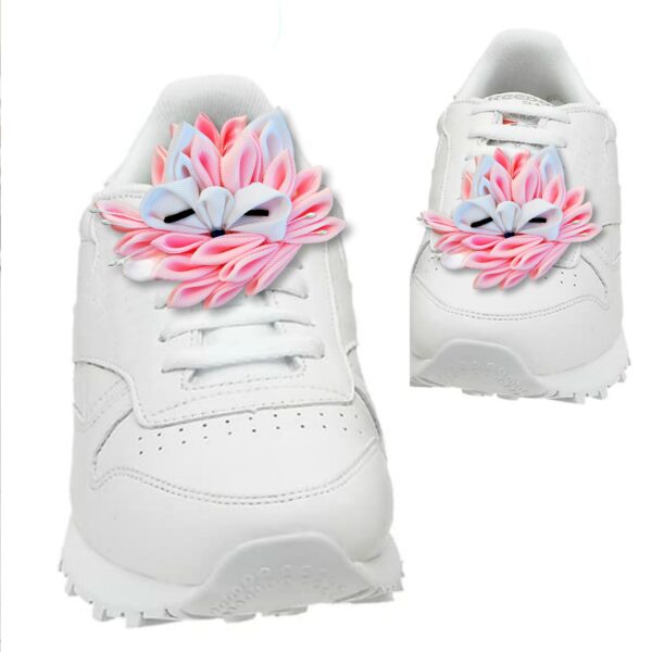 pink fox shoelace charms on shoes