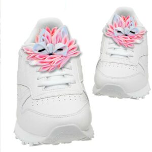 Pink fox shoelace charms for girls, Set of 2,  Animal shoe clips for kids