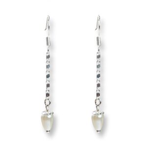 Long pearl earrings, 925 Sterling silver plated earrings, Pearl drop earrings, Dangling  pearl earrings, Pearl brides earrings