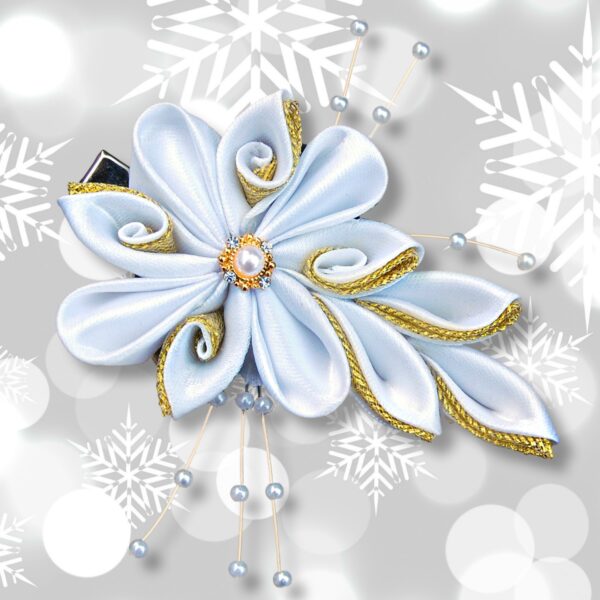 white festive hair clip