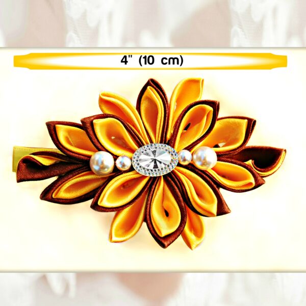 yellow Kanzashi flower dimensions