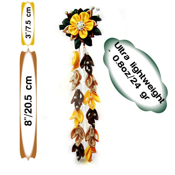 yellow flower hair clip -Kimono accessory