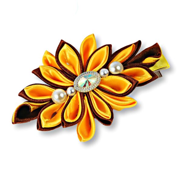 yellow large flower hair clip