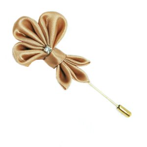 Fleur de Lis Groomsman Boutonniere, Men’s Lapel Pin Flower, Beige Lapel Pin