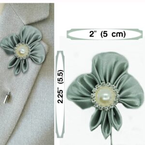 Men’s Lapel Pin Flower, Gray Lapel Pin Fleur de Lis Groomsman Boutonniere