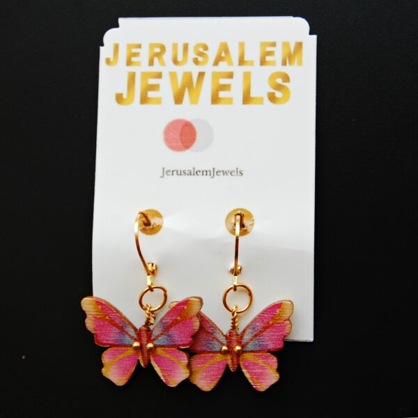 a part of a package for pink shades butterfly earrings