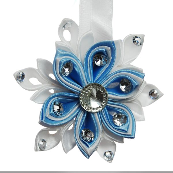 blue white fabric snowflake