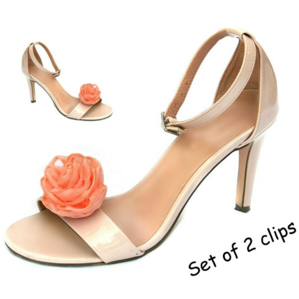 blush flower shoe clips