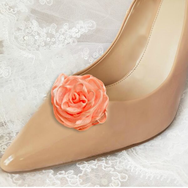 fabric flower shoe clips