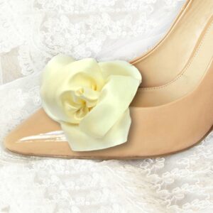 Ivory Flower Shoe Clips, Wedding Shoe Clips, Bridal Shoe Clips