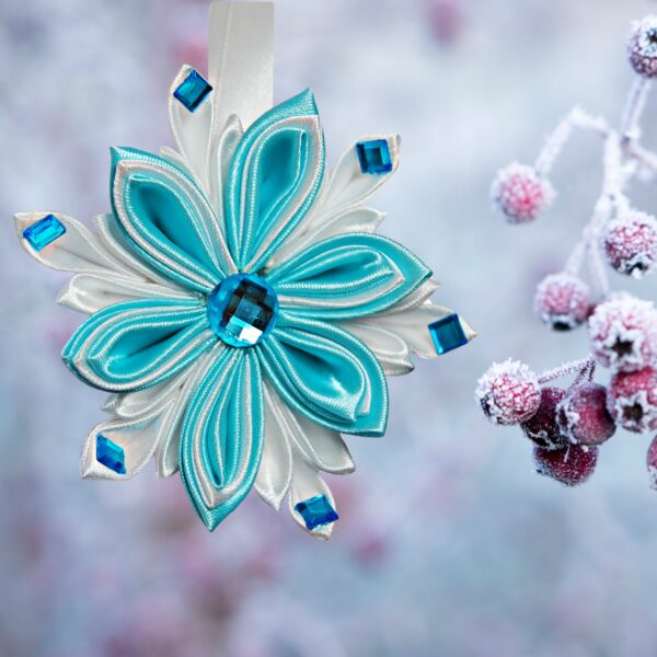 handmade snowflake and frozen berries