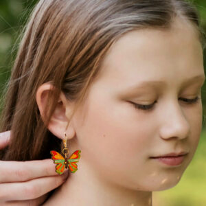 Colorful butterfly earrings, cute dangling earrings for girls, the Monarch butterfly earrings
