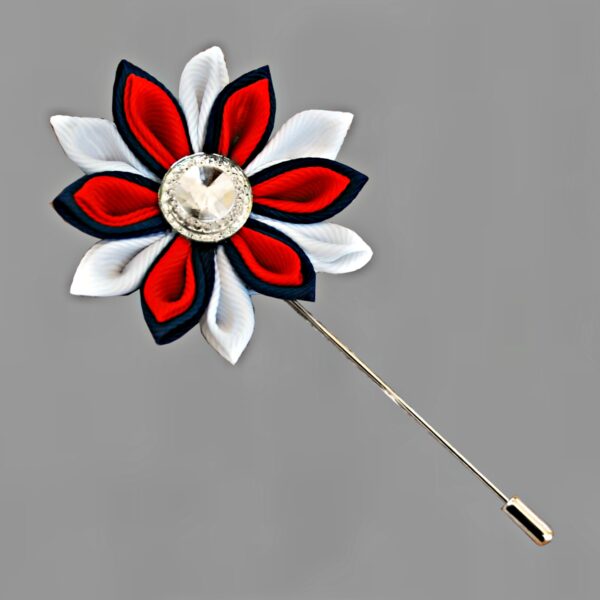 kanzashi flower lapel pin