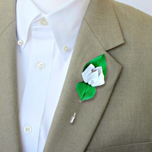 Men’s Flower Lapel Pin, Lily of the Valley Boutonniere, Birth Flower Brooch –  Kanzashi Flower Brooch