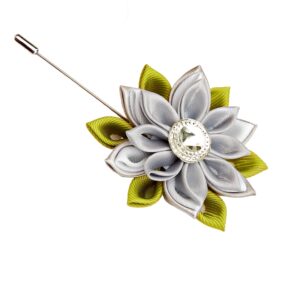 Olive Green Custom Lapel Pin For Man – Wedding Lapel Boutonniere, Green Wedding Lapel Flower Pin