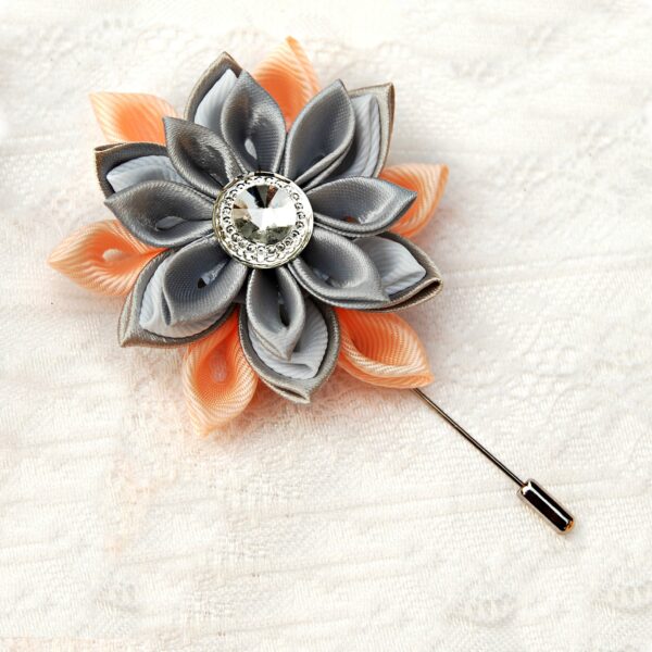 peach gray men's lapel pin