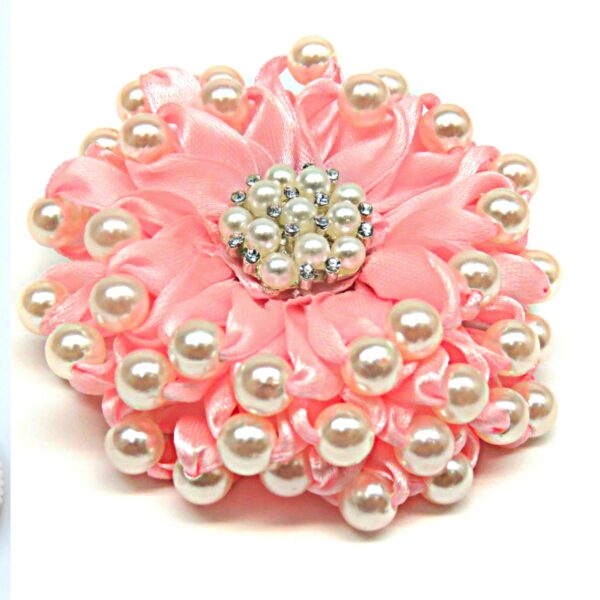 pink Kanzashi flower hair bow