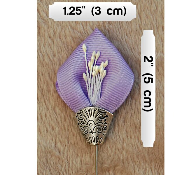 purple flower lapel pin dimensions