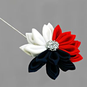 Wedding men’s boutonniere –  Men’s flower lapel pin, Kanzashi flower lapel stick pin