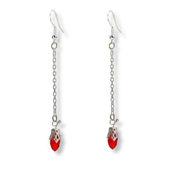 red crystal dangle earrings