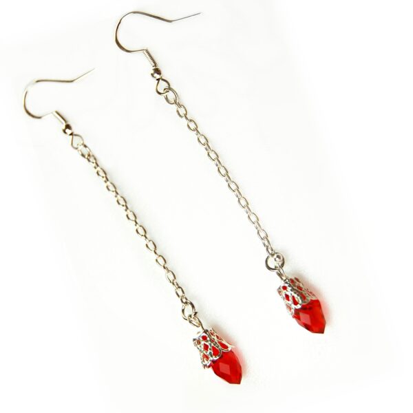 red teardrop earrings