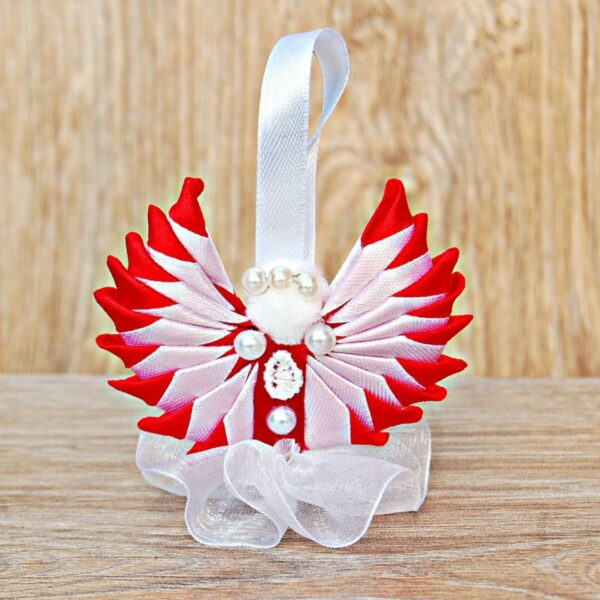 red white standing fabric angel