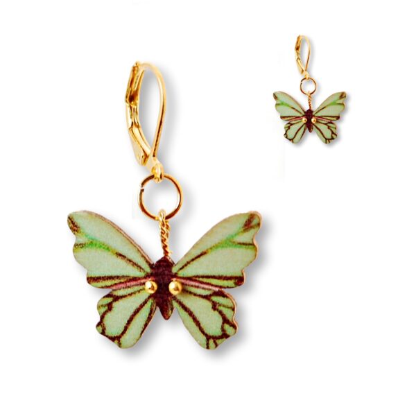 seafoam green butterfly earrings