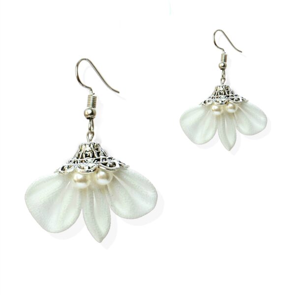 white bridal earrings