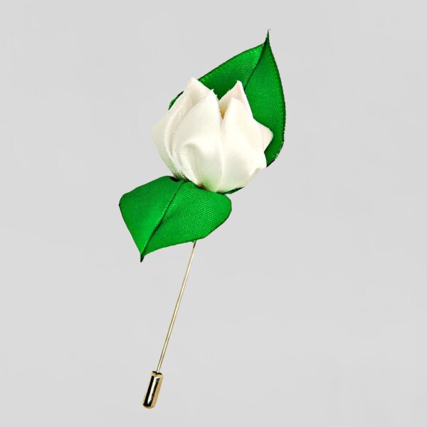 white lily lapel pin