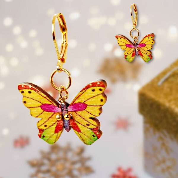 yellow butterfly earrings gift for her