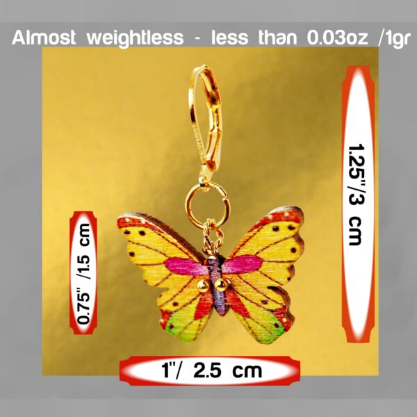 yellow butterfly earrings dimensions