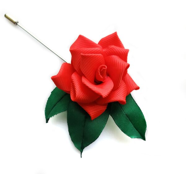 red rose lapel pin