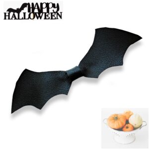 Faux leather bat bow, Halloween  black hair clip, Gothic wedding hair accessory