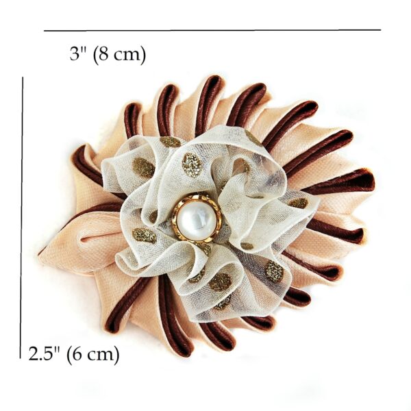 beige feather brooch dimensions