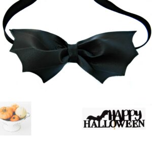 Faux leather bat bow tie, Halloween bowtie, Gothic wedding accessory