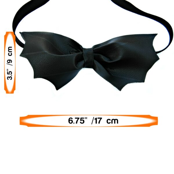 faux leather bat bow tie